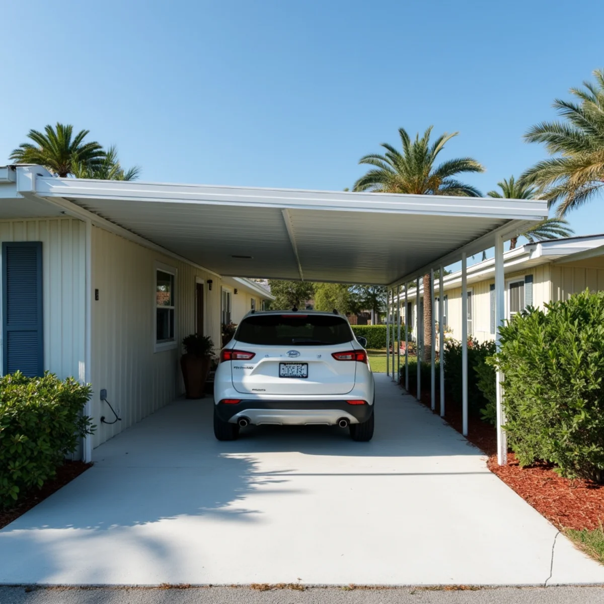 Low-slope insulated carport and Florida room roof in Fairway Village Largo