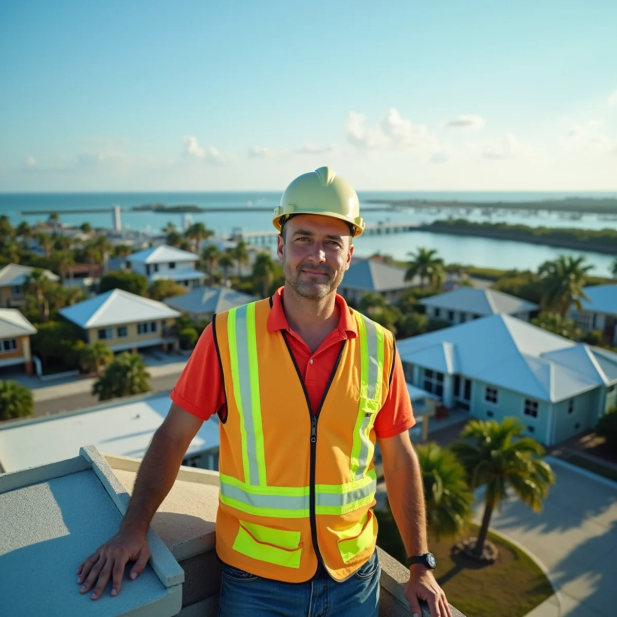 Pinellas County Florida service area map and roofing service fleet